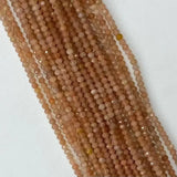 Orange Moonstone Roundel Faceted Beads 2mmx3mm 3mmx4mm 4mmx6mm