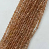 Orange Moonstone Roundel Faceted Beads 2mmx3mm 3mmx4mm 4mmx6mm