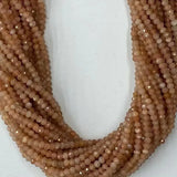 Orange Moonstone Roundel Faceted Beads 2mmx3mm 3mmx4mm 4mmx6mm
