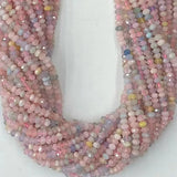 Morganite Roundel Faceted Beads 2mmx3mm, 3mmx4mm
