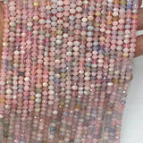 Morganite Roundel Faceted Beads 2mmx3mm, 3mmx4mm