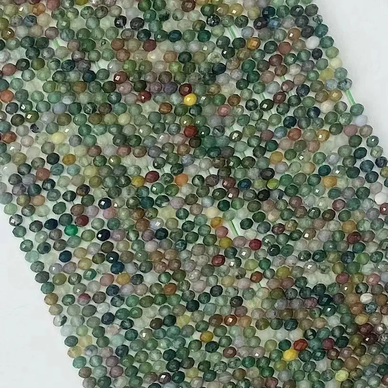Natural Agate Roundel Faceted Beads 2mmx3mm, 3mmx4mm