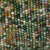 Natural Agate Roundel Faceted Beads 2mmx3mm, 3mmx4mm