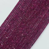 Natural Ruby Roundel Faceted Beads 2mmx3mm,3mmx4mm for Jewelry Making