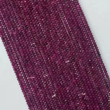 Natural Ruby Roundel Faceted Beads 2mmx3mm,3mmx4mm for Jewelry Making