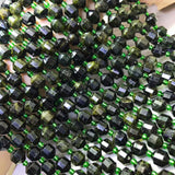 Green Tourmaline 7x8mm Round Faceted Lantern Beads for DIY Jewelry