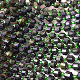 Green Tourmaline 7x8mm Round Faceted Lantern Beads for DIY Jewelry