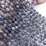 Labradorite Round Faceted Lantern Beads DIY Jewelry Accesorie