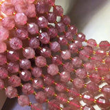 Strawberry Quartz 9x10mm Faceted Lantern Beads Jewelry DIY