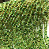 Natural Green Tourmaline 2x3mm Roundel Faceted Beads