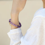 Amethyst Purple Chalcedony 14KGP Bracelet