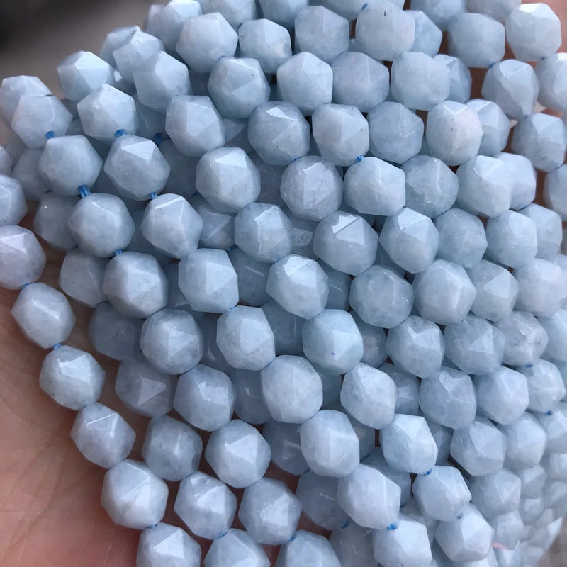 Aquamarine 6mm-10mm Faceted Nugget Beads for Jewelry Making