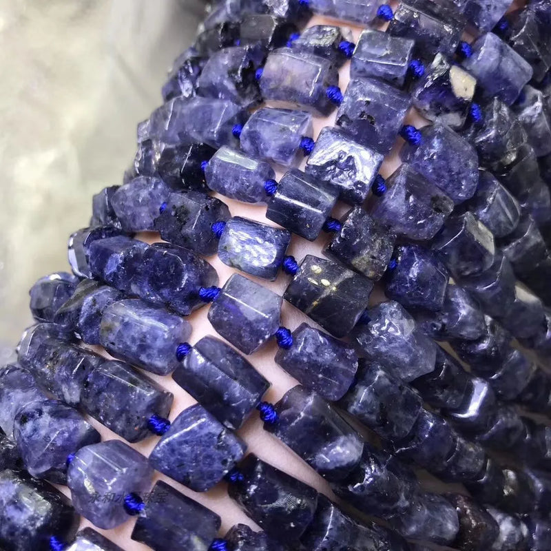 Iolite Raw Oral 8mm Faceted Beads for Jewelry Making