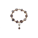 Smoky Quartz Bead Bracelet with 14k Gold Plating