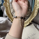 Smoky Quartz Nugget Beads Bracelet 10X13mm 14kgp