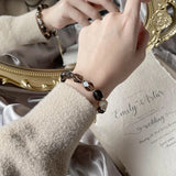 Smoky Quartz Nugget Beads Bracelet 10X13mm 14kgp