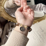 Smoky Quartz and Rutilated Quartz Bead Bracelet