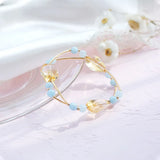 Baroque Citrine and Aquamarine Bead Bracelet 14KGP