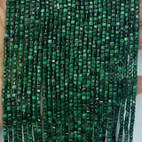 Malachite Square Faceted Beads for Jewelry Making