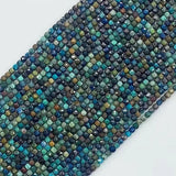 Natural Malachite Square Faceted Beads 2.5mmx2.5mm, 4mmx4mm, 3mmx3mm