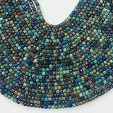 Natural Malachite Square Faceted Beads 2.5mmx2.5mm, 4mmx4mm, 3mmx3mm