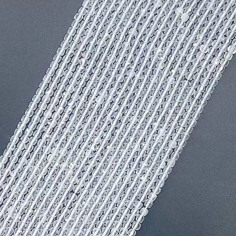 Quartz Square Faceted Beads 2.5mmx2.5mm,4mmx4mm