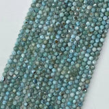 Natural Aquamarine Round Faceted Beads 2mm-4mm for Jewelry Making