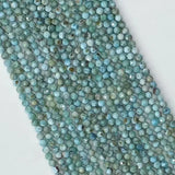 Natural Aquamarine Round Faceted Beads 2mm-4mm for Jewelry Making
