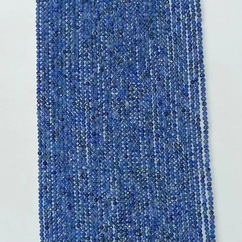 Natural 2mm 3mm 4mm Kyanite Round Faceted Beads for Jewelry Making