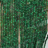 Malachite Faceted Round Beads 2mm-4mm for Jewelry Making