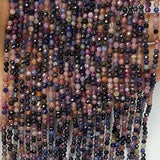 Natural 2mm 3mm 4mm Ruby & Sapphire Round Faceted Beads for Jewelry Making