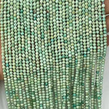 Natural Turquoise 2mm-4mm Raw Round Faceted Beads for Jewelry Making