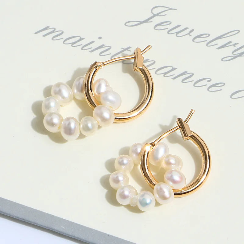 3.5-4mm Freshwater Pearl 14KGP Earrings
