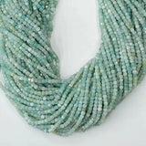3mmx3mm Amazonite Square Faceted Beads for Jewelry Making