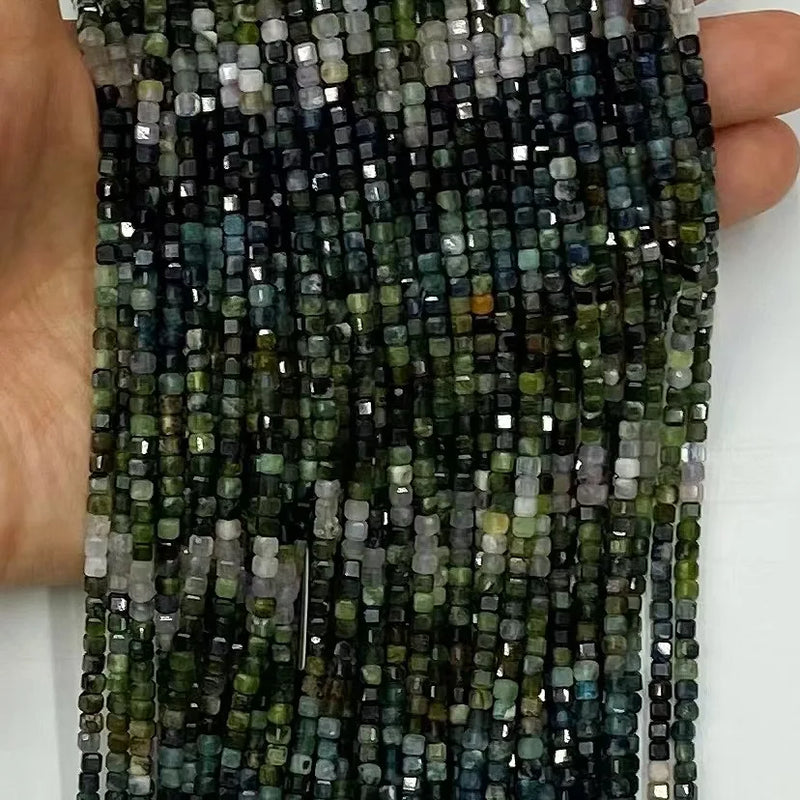 3mm Tourmaline Square Faceted Beads for Jewelry Making