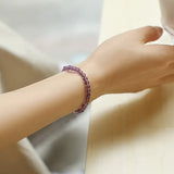 4.5mm Amethyst Beads Bracelet 14k Gold Plated