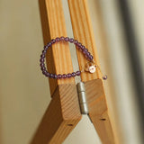 4.5mm Amethyst Beads Bracelet 14k Gold Plated