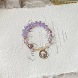 Natural Amethyst and Ametrine 14kgp Bracelet