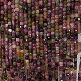 4mm Tourmaline Square Faceted Beads for Jewelry Making