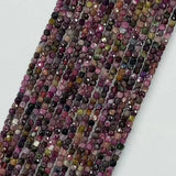 4mm Tourmaline Square Faceted Beads for Jewelry Making
