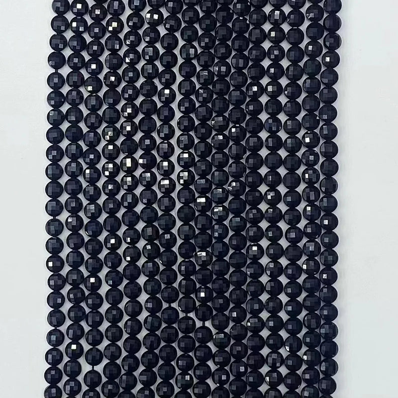 Faceted Agate Beads 4mm 6mm Round Flat for Jewelry Making