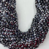 Natural Garnet Beads 4mm 6mm Round Flat Faceted for Jewelry Making