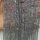 Labradorite Beads 4mm 6mm Round Flat Faceted for Jewelry Making