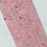 Faceted Morganite Beads 4mm 6mm Round Flat for Jewelry Making