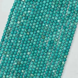 Turquoise Faceted Beads 4mm 6mm Round Flat for Jewelry Making
