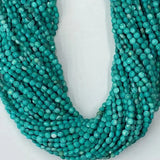 Turquoise Faceted Beads 4mm 6mm Round Flat for Jewelry Making