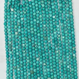 Turquoise Faceted Beads 4mm 6mm Round Flat for Jewelry Making