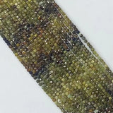 4mm Prehnite Square Faceted Beads