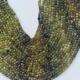 4mm Prehnite Square Faceted Beads