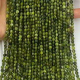 4mm South Jade Flat Faceted Round Beads for Jewelry Making